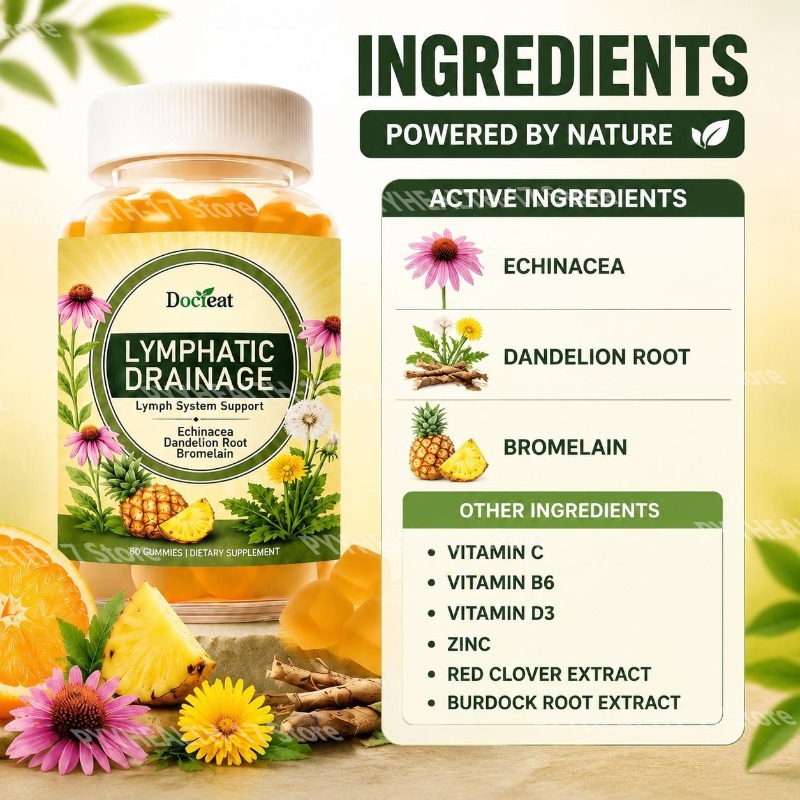 닥터이트 림프계 지원 구미 (에키네시아, 민들레 뿌리, - Herbal Supplement 리뷰 및 가격